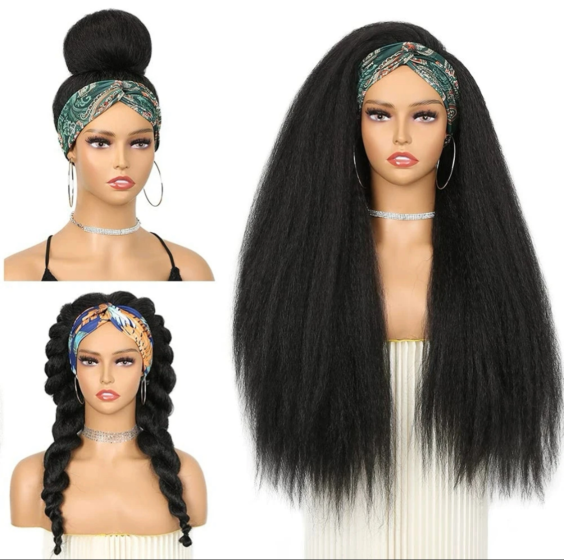 Foreign trade headscarf wig fluffy