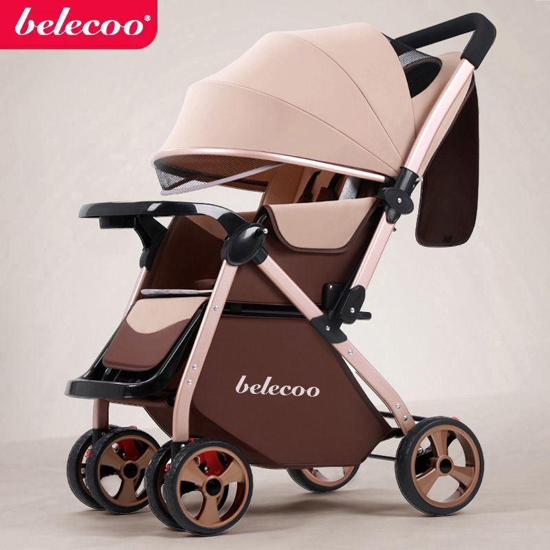 Baby carriage Front and rear wheels are equipped with shock absorbers to filter…